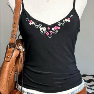 NICOLE MILLER~Embroiled Trim V-Neck Tank Top~SizeM